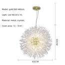 Axyaa Nordic Dandelion Chandelier Gold/Chrome Crystals Pendant Lights Bar Lamp