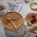 Axyaa Rattan Woven Towel Tray Snack Plate Fruit Storage Basket
