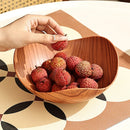 Axyaa Wood Grain Plastic Dining Plate for Snacks and Fruits