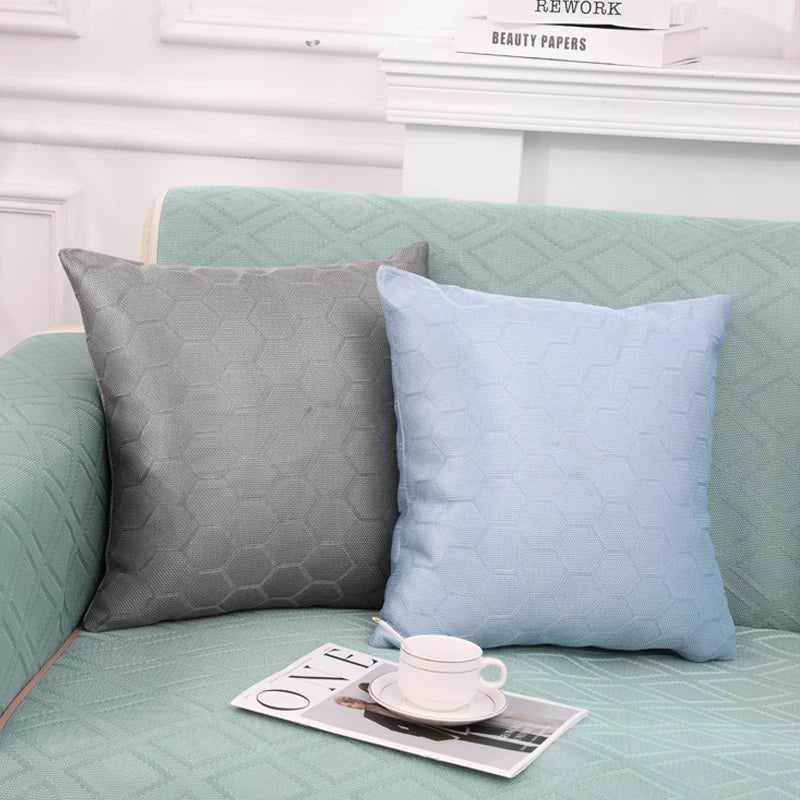 Axyaa Ice Silk Geometric Pillow Covers for Modern Home Decor