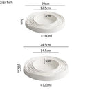 Axyaa White Ceramic Water Wave Soup Plate - Restaurant Tableware
