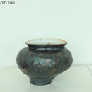 Axyaa Retro Ceramic Vase: Creative Irregular Painted Plant Pot for Aesthetic Room Decor