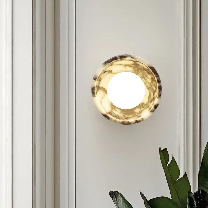 Axyaa Nordic Minimalism LED Wall Lamps Marble Bathroom Mirror Light