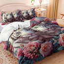 Axyaa Pink Tiger Rose Quilt Cover Set - High Definition Printing - 1 Quilt Cover + 2 Pillowcases
