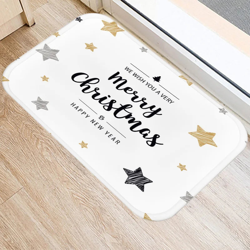 Axyaa Golden Black Letter Printed Door Mat, Non-Slip Floor Home Decoration