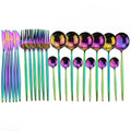 Axyaa 24-Piece Stainless Steel Champagne Gold Cutlery Set
