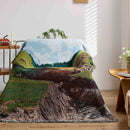 Axyaa Green Valley Horse Tapestry Throw Blanket for Cozy Home