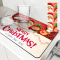 Axyaa Christmas Kitchen Drying Mat Large Absorbent Anti-slip Draining Pad