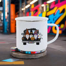 Axyaa Halloween Dwarf Pumpkin Enamel Mug: Holiday Gift, Cute Drinkware