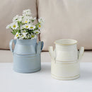Rustic Iron Bucket Vase Holder for Home Decor by Axyaa