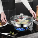 Axyaa 32cm Stainless Steel Non Stick Wok Pan Durable Induction Gas Stove Pot