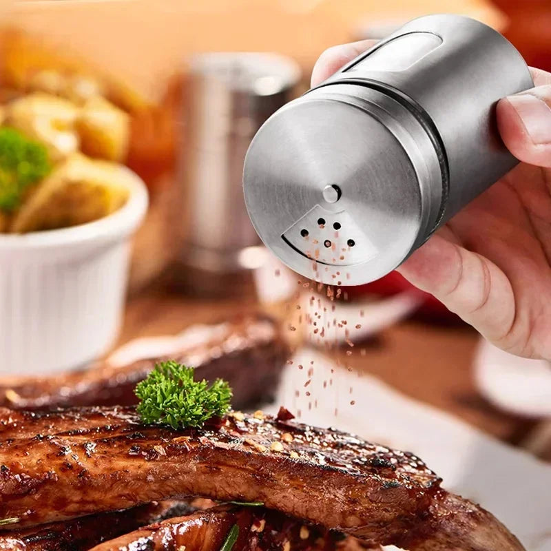 Axyaa Stainless Steel Spice Shaker Seasoning Pot Rotating Kitchen Gadget