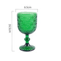 Axyaa Spiral Floral Embossed Goblet Set - 300ml Vintage Wine Glasses Cozy Collection