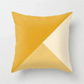 Yellow Geometric Polyester Cushion Cover by Axyaa - Modern Black Letter Pillow Cover