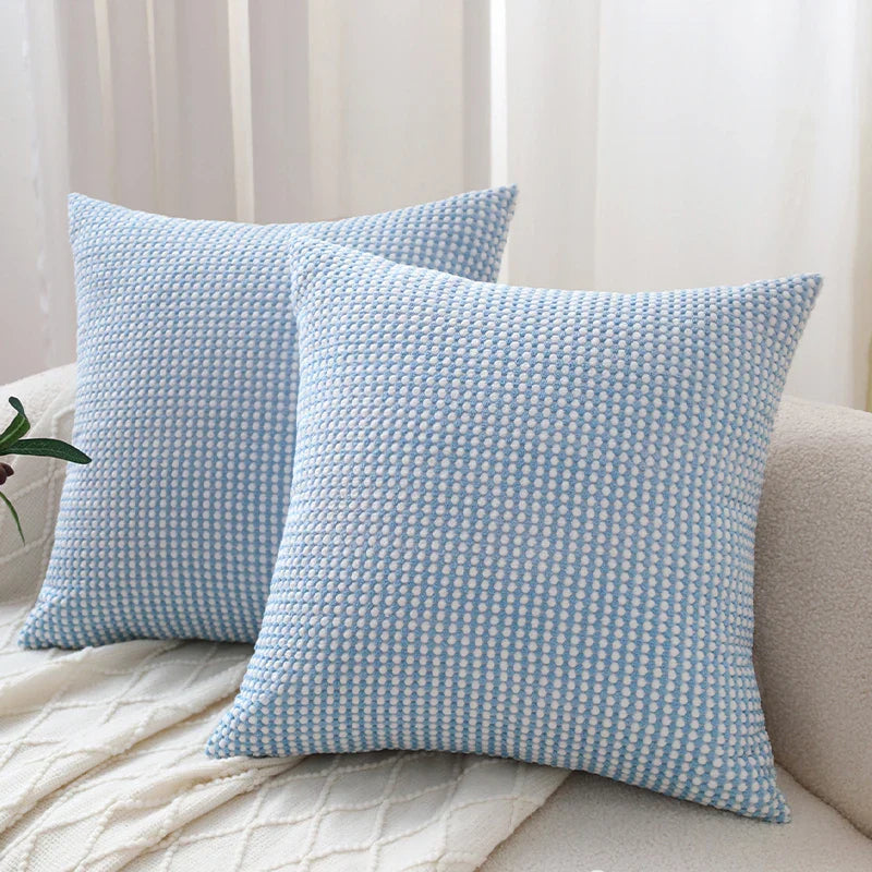 Axyaa Corduroy Cushion Cover for Sofa, Plain Decorative Pillowcase for Living Room