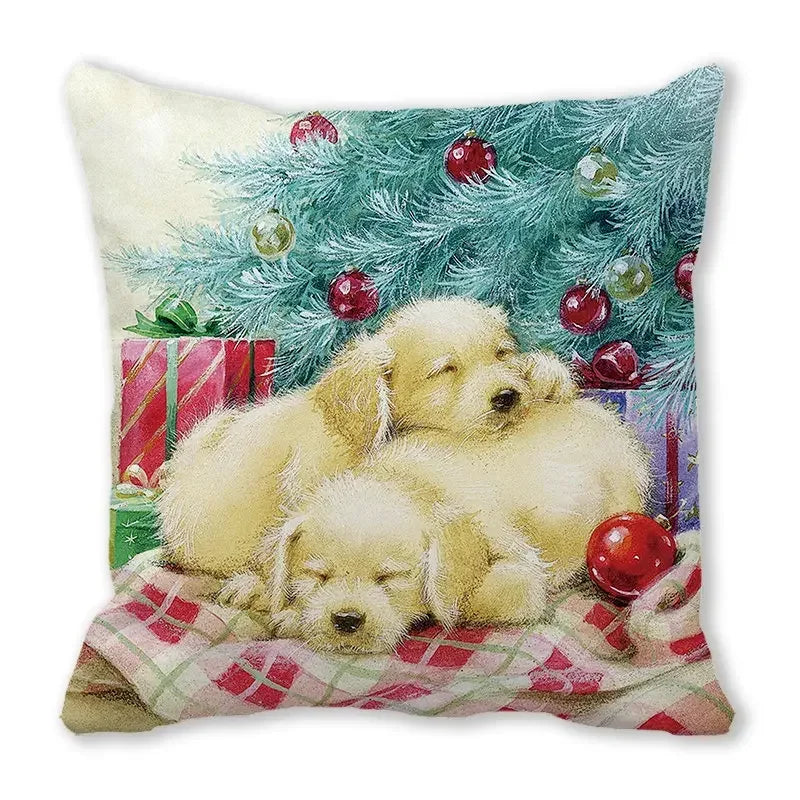 Axyaa Christmas Cat Dog 2023 Pillowcase Snowman Gift Set Decor