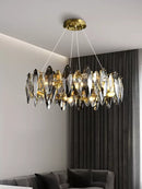 Axyaa Modern Crystal Chandelier Clear Hanging Ceiling Lamp Luster Dining Living Room Decor