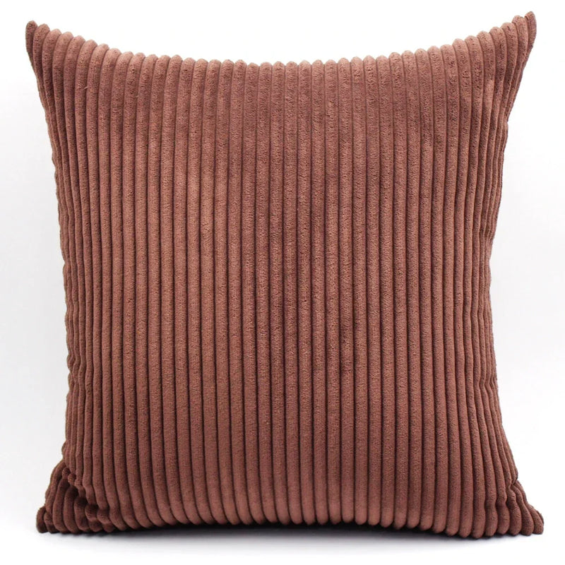 Axyaa Soft Corduroy Cushion Cover Striped Throw Pillow Case for Home Decor