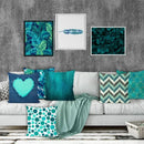 Axyaa Green Heart Leaf Pattern Pillowcase - Home Decor Pillow Case