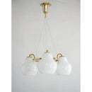 Axyaa French Glass Chandeliers Nordic LED Pendant Lights for Modern Home Decor