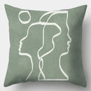 Axyaa Green Plaid Avocado Pillowcase Square Sofa Cushion Cover