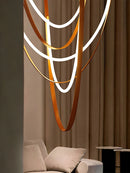 Axyaa Designer Belt Lamp: Customizable Pendant Light for Loft Living Room & Exhibition Hall