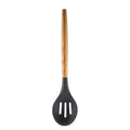 Silicone Wood Handle Gray Kitchen Utensils Set by Axyaa