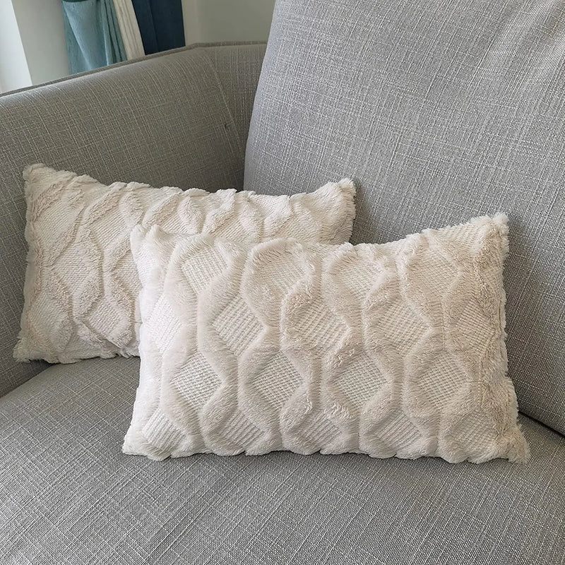 Axyaa Soft Plush Rectangular Pillow Cover 30x50 - Home Decor Cushion Cover