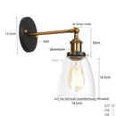 Axyaa Single Arm LED Wall Lamp Glass Iron Vintage Retro Stair Light Fixture