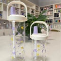 Axyaa Cute Plastic Straw Water Bottle with Lid - Large Capacity, Leak Proof Cup