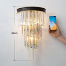 Axyaa Nordic Luxury Black Crystal Wall Lamp LED Bedroom Living Room Bedside glGenfluencer