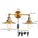 Axyaa Industrial Pink LED Wall Light with Pull Chain Switch - Two Heads Industrial Bedroom Lamp