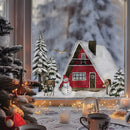 Stained Static Film Xmas Decor Window Sticker, Double-Sided View, Durable Decals for Home