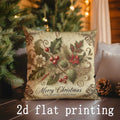 Axyaa Christmas Fox & Floral Pillow Cover for Sofa, Bedroom & Car