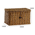 Axyaa Imitation Rattan Woven Storage Box with Lid - Home Organizer Basket
