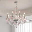 Axyaa French Blue Crystal Chandelier: Luxury Glass E14 Pendant Light, Romantic Living Room Decor