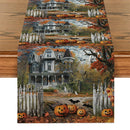 Axyaa Halloween Castle Cat Table Runner Kitchen Dining Decoration