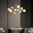 Axyaa Glass Chandelier: Modern Nordic LED Pendant Light for Living Room