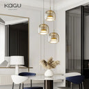 Axyaa Glass Pendant Light: Modern Nordic LED Hanging Fixture for Dining Room & Bedroom