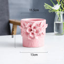 Axyaa Pink Ceramic Vase Elegant Floral Room Decor Aesthetic Flower Arrangement Pot