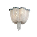 Axyaa Chrome Art Luxury LED Ceiling Lamp with Chain Tassel Aluminum Design