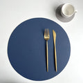 Axyaa Round PU Leather Placemats & Coaster Set for Kitchen and Coffee Shop