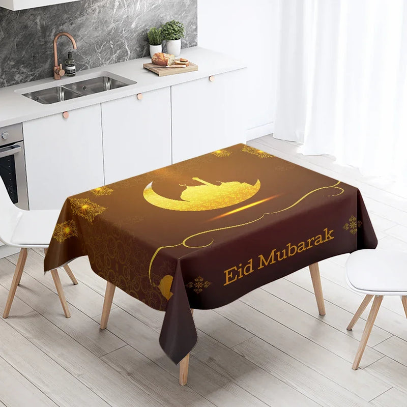 Elegant Ramadan Calligraphy Tablecloth for Eid Décor by Axyaa