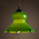 Axyaa Green Glass LED Pendant Lights with Copper Finish