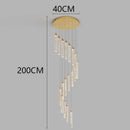 Axyaa Crystal Chandelier Stair Pendant Living Room Lighting Modern Home Decoration