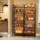Axyaa 5-Tier Industrial Bookshelf, Double Wide Freestanding Bookcase, 71”H x 47”W Storage Shelf