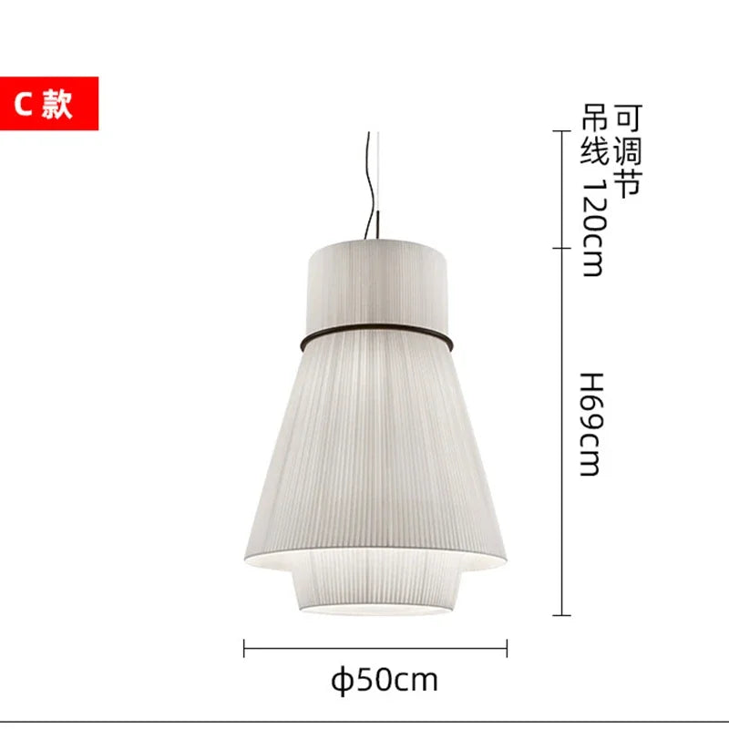 Axyaa Wabi Sabi Fabric Chandelier Nordic Style Pendant Light for Home Decoration