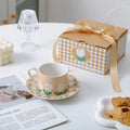 Axyaa Hand-painted Tulip Ceramic Coffee Mug Set for Drinks & Breakfast