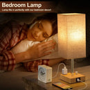 Axyaa Dimmable Wood Desk Lamp with USB Ports, Rechargeable Reading Light