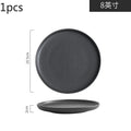 Axyaa Black Frosted Ceramic Steak Plates for Home & Commercial Use